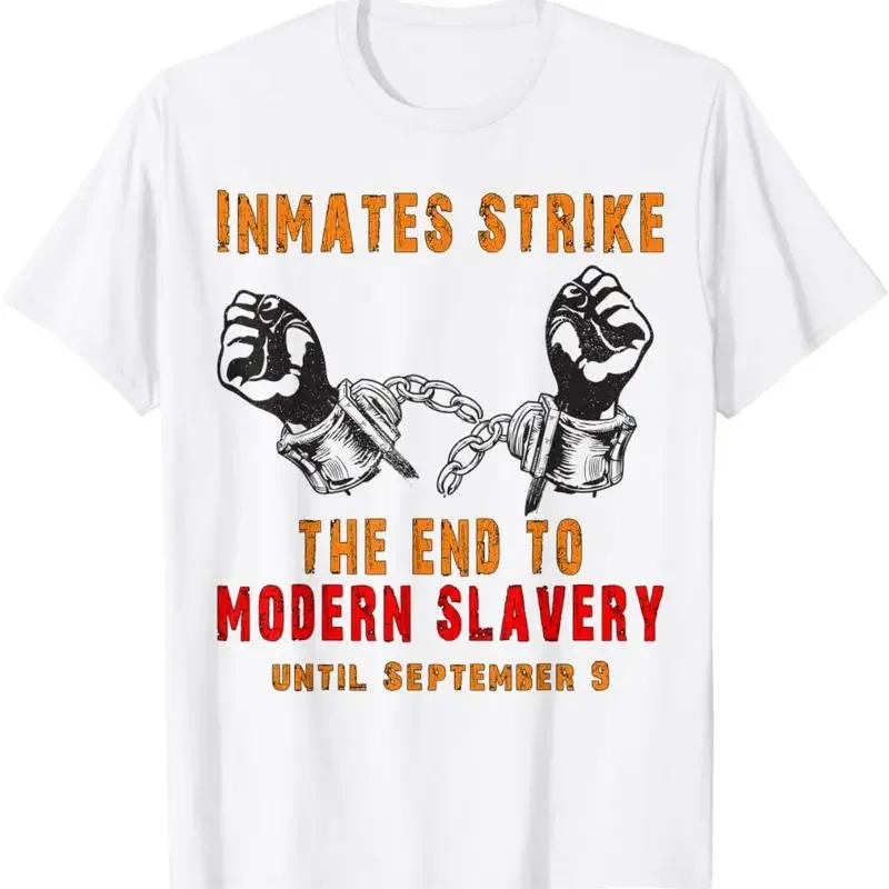 

Inmates Strike Modern Slavery Graphic Tee Men's Breathable Cotton Short Sleeve T-Shirt