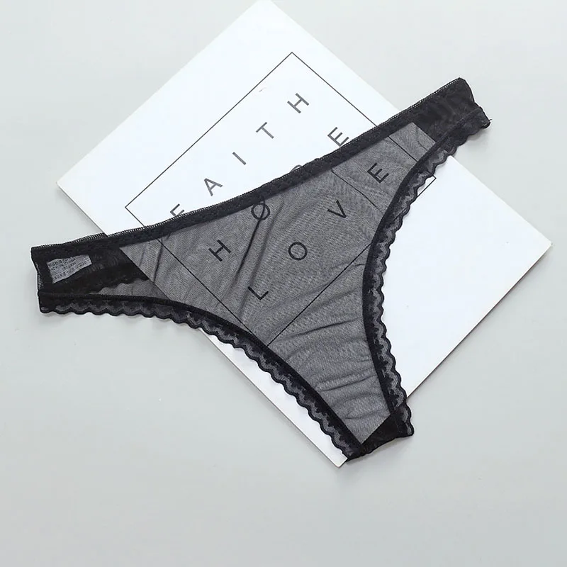 Sexy Women Thongs Lingerie Thin Transparent Panties Lady Low Waist Underwear Breathable Seamles Briefs Female Lace G-String