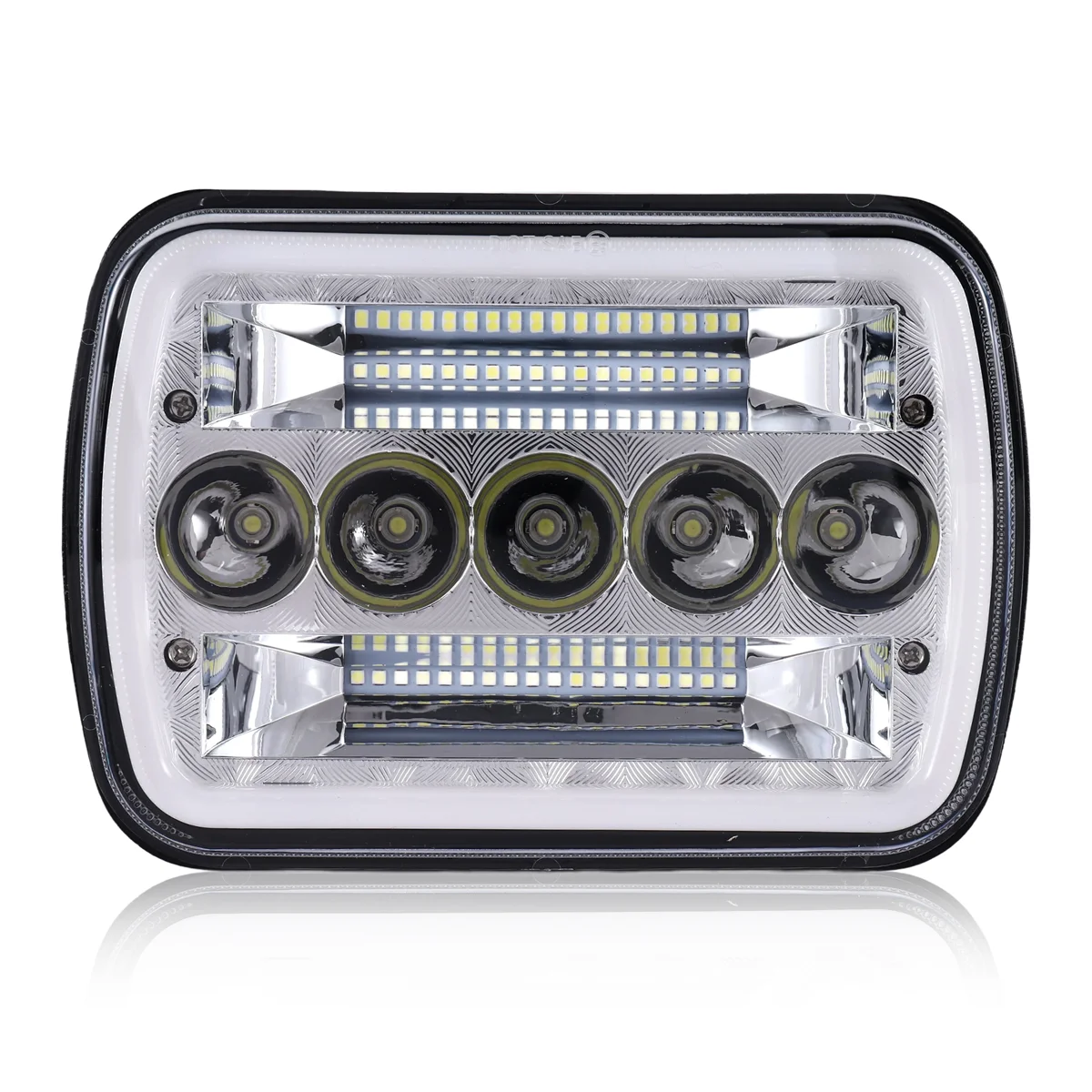 5X7Inch 7X6Inch LED Headlight Hi-Lo Beam Halo DRL for Jeep Cherokee XJ Wrangler YJ