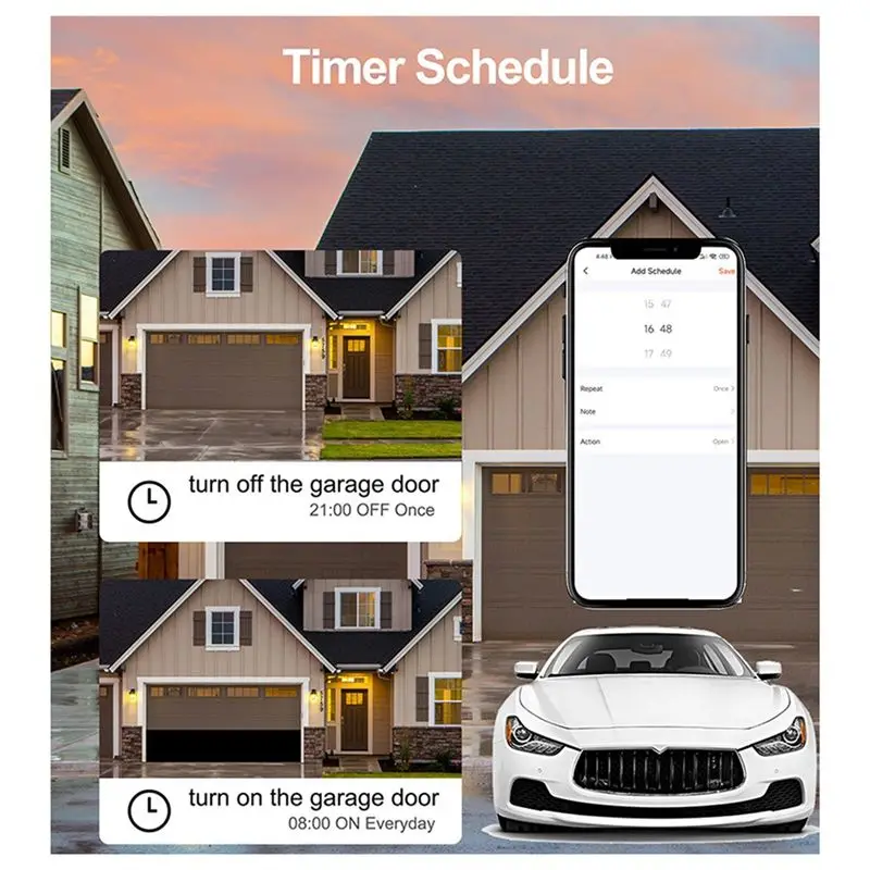 B86B Tuya WiFi Garage Door Opener Controller Module Smart Life App Remote Control Switch