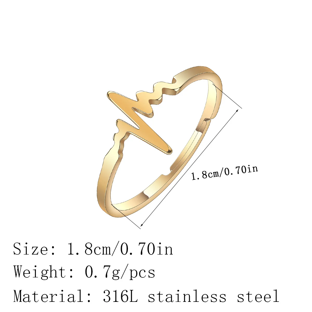 Kinitial Heartbeat Rings Women Doctor Nurse Stainless Steel Electrocardiogram Finger Rings Jewelry Birthday Friends Gifts
