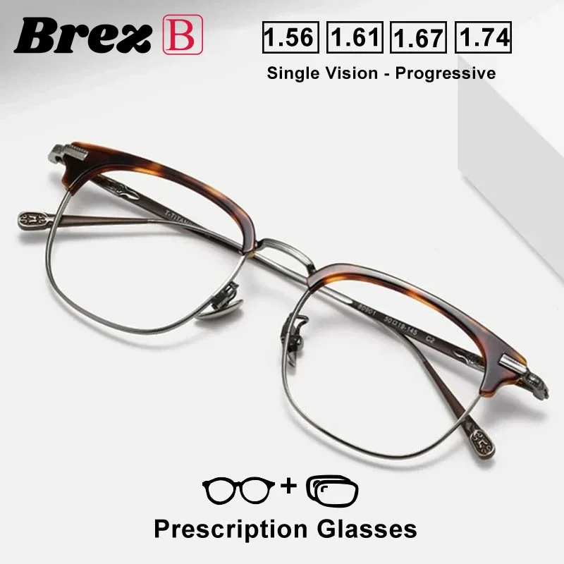 

Очки Ollymurs по рецепту, индивидуальные прогрессивные очки, оптическая оправа из титанового ацетата с полной оправой, очки для коррекции близорукости