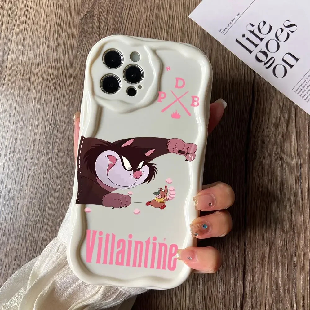 New Lucifer Cat Phone Case for iPhone 16 15 14 Plus 13 12 Mini 11 Pro Max X Xs XR 7 8 3D Creamy Wave Soft Cover