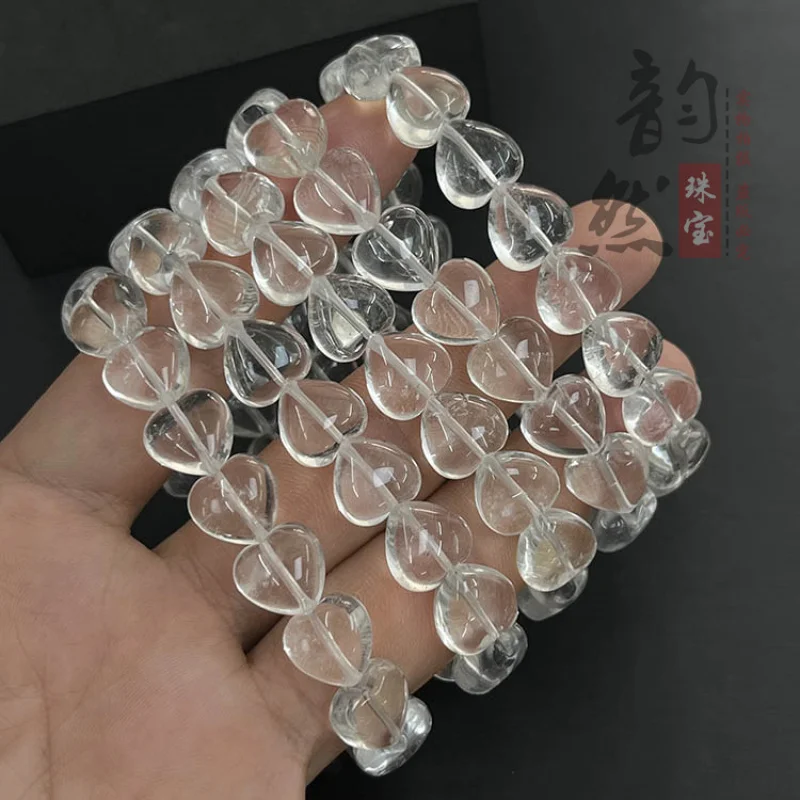 

Natural - single-loop beaded bracelet white heart-shaped loose beads accessories s