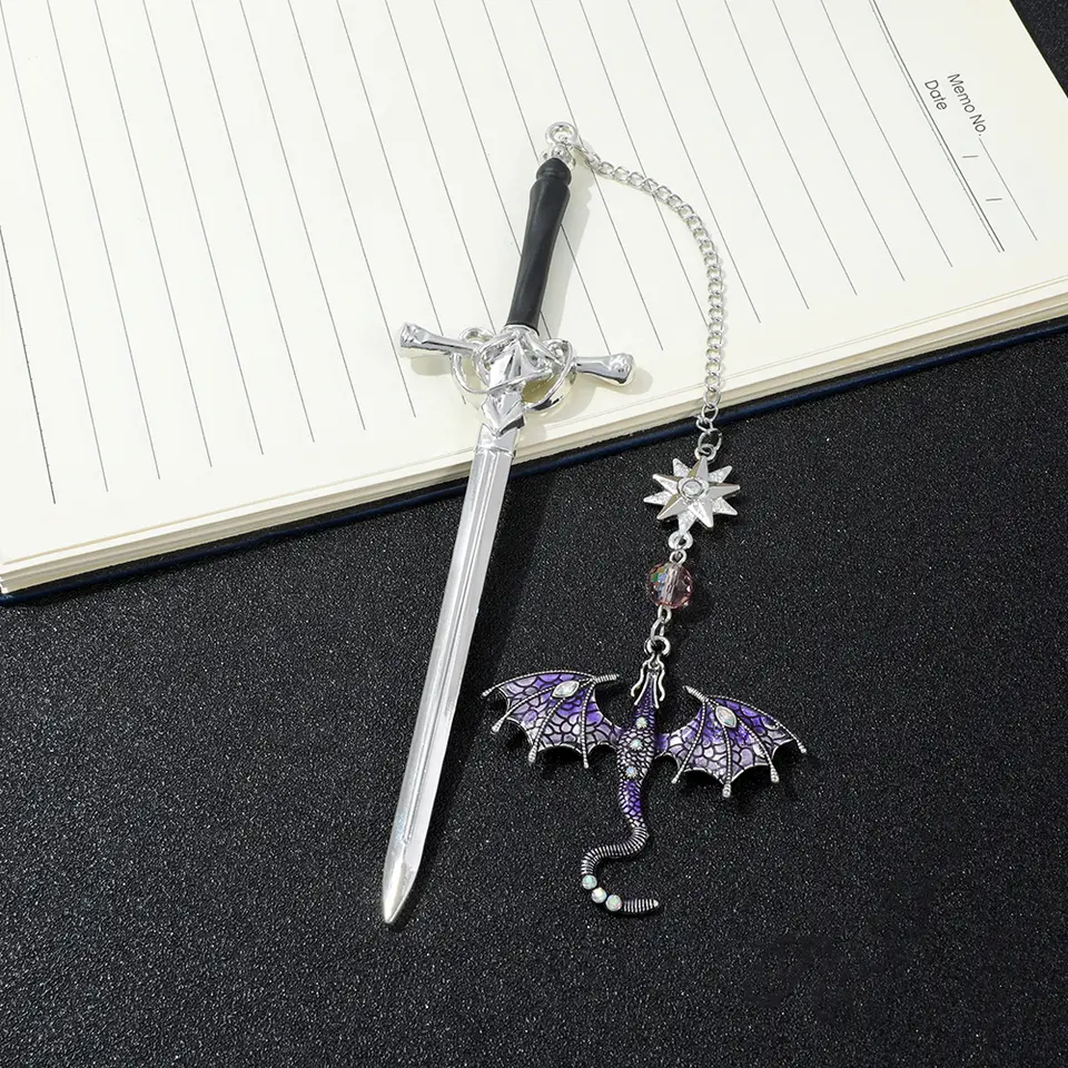 1/3PCS Fourth Wing Dragon Sword Bookmarks Fantasy Gothic Bookmarks Fourth Wing Enthusiasts Reading Accessories - 4