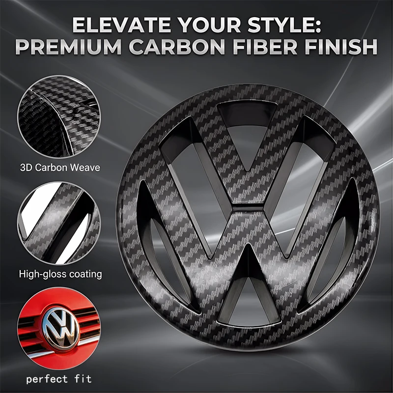 1/2 Stück Original Auto-Ersatz-Frontgrill-Emblem Kofferraumdeckel Heckklappe Logo Dekorationszubehör für GOLF 5 3D Premium Pro Plus – Detail 3