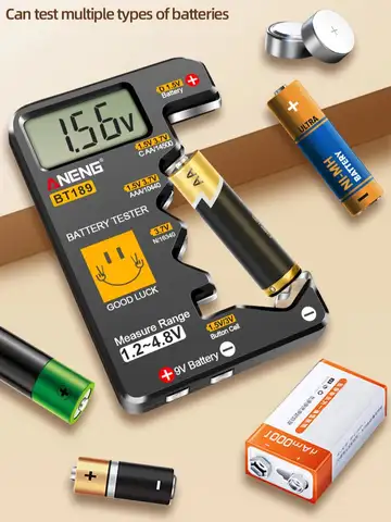 ANENG BT189 Digital Battery Tester No Power Multi Slot Detector For D C AA AAA CR2032 9V 14500 10440 16340 Lithium Dry Batteries