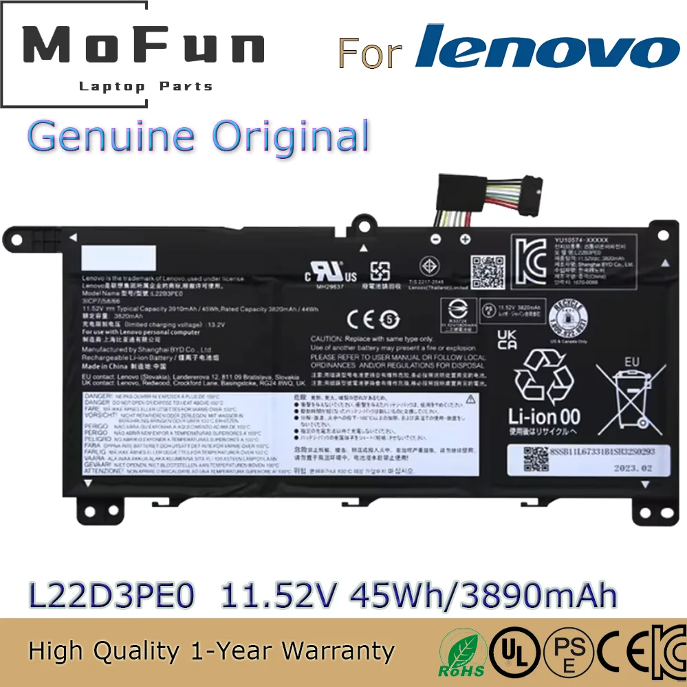 

Original Genuine L22B3PE0 L22L3PE0 L22M3PE0 11.52V 45Wh Battery for Lenovo Thinkbook 14 gen 6