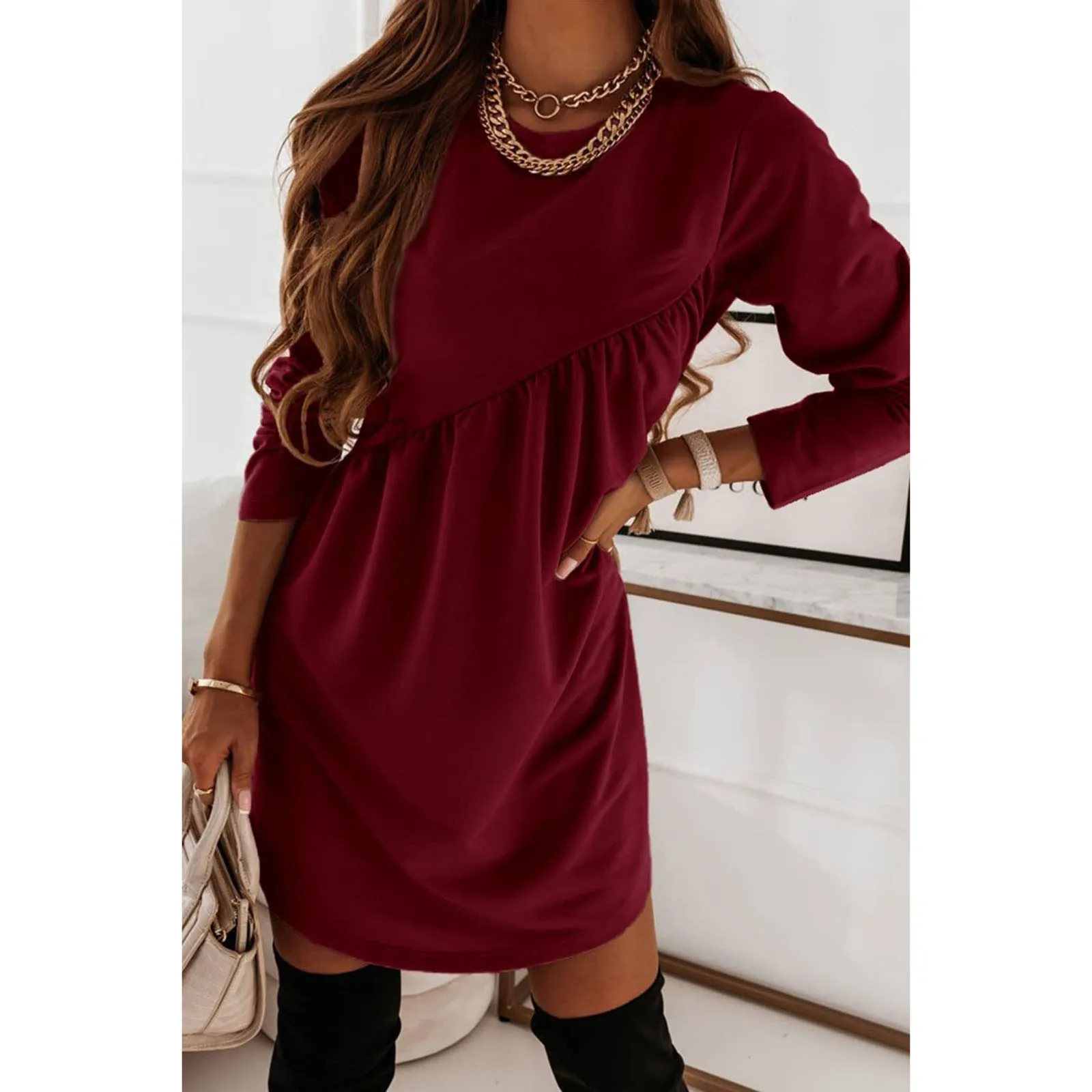 Zimowe bluzy z kapturem Sukienki dla kobiet Moda Patchwork Ladies Vestidos Sexy Long Sleeve Loose Casual Mini Dresses Streetwear Kleider