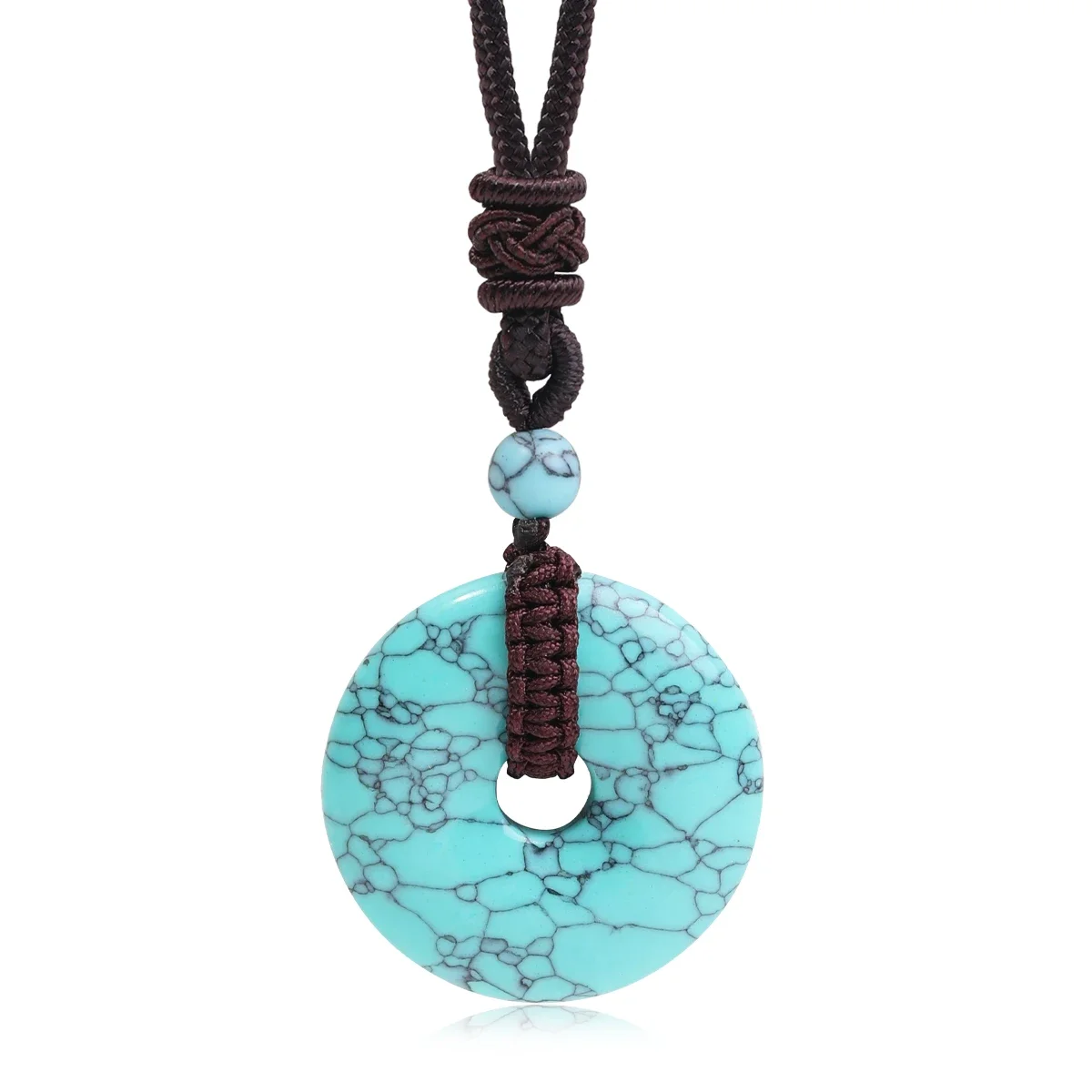 Naturstein Amethyst Tigerauge Halskette Anhänger Modische Herren- und Damenhalskette Friedensknoten Chinesischer Knoten Halskette Geschenk