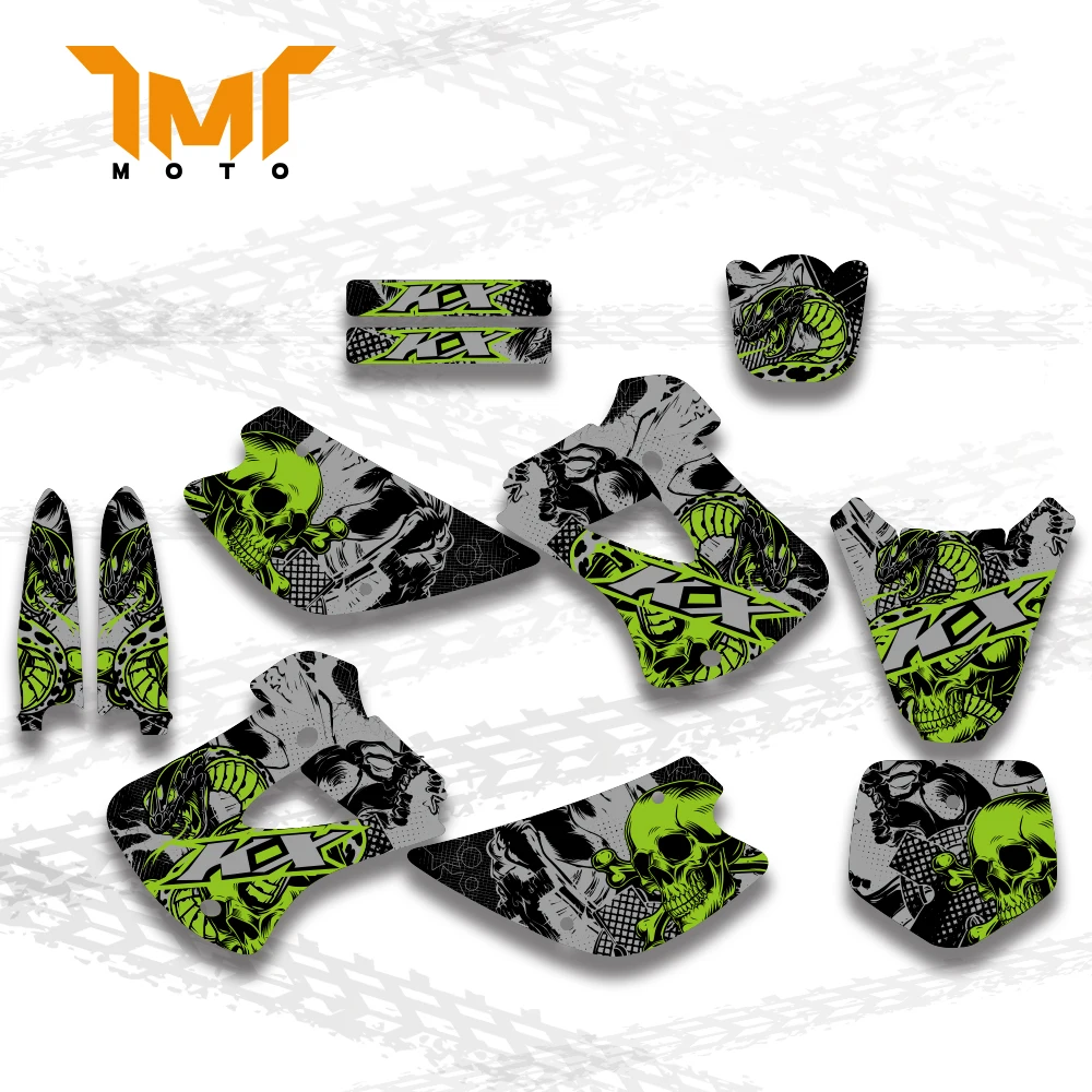 

Motocross Full Plastics Grapgics Background Decal Sticker Kit for Kawasaki KX85 KX100 KX 85 100 1998-2012 2011 2010 2009 2008