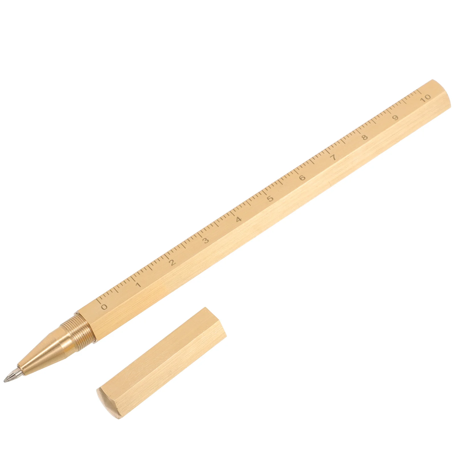 

Brass Gel Pen Hexagonal Design Vintage Writing Instrument Smooth Ink Flow For Office School Stationery Gift Doodling