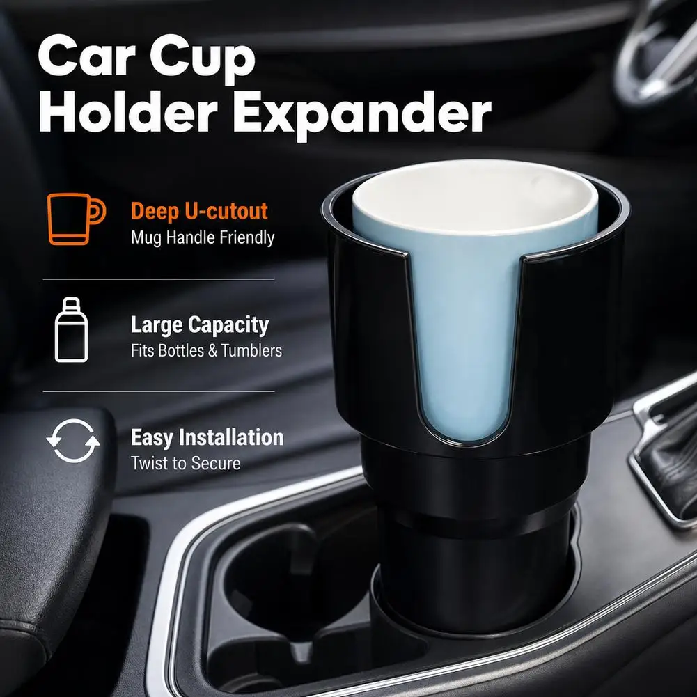 Car Cup Holder Expander Adapter for 32-40oz Tumbler Handle Mugs Water Bottle Holder Universal Auto Interior Accessories