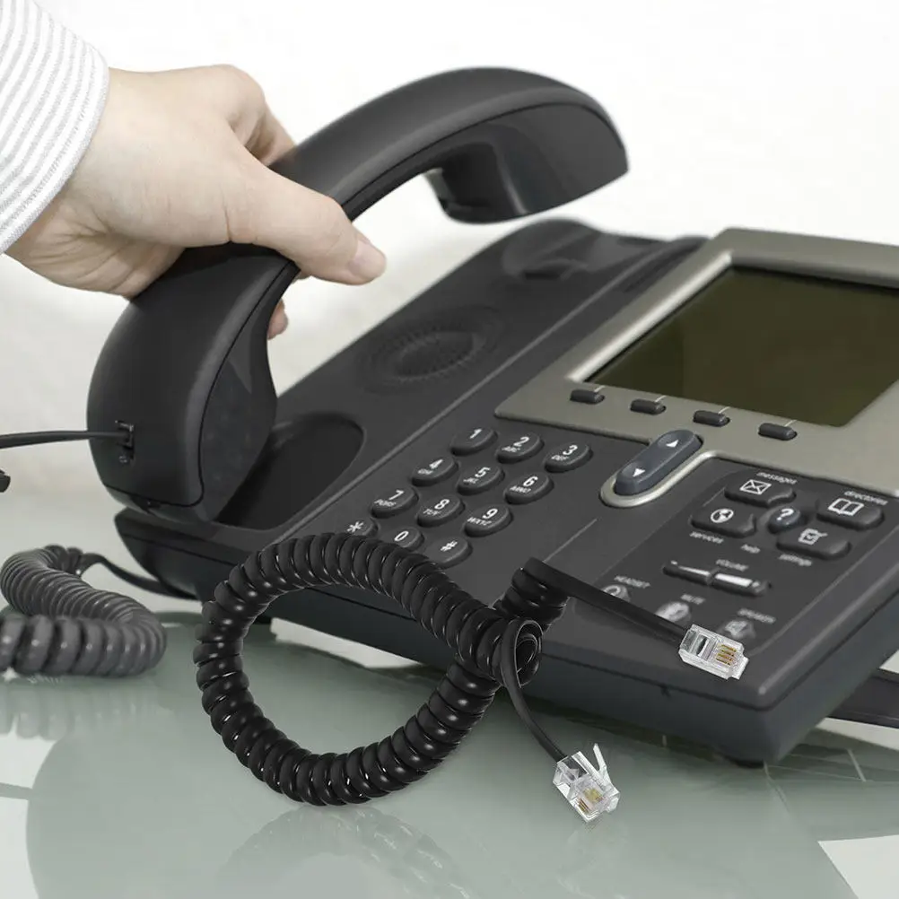 10Pcs Telephone Cord for Landlines Coiled Phone Cable Clear Signal Stable Transmission Soft Phone Receiver Wire