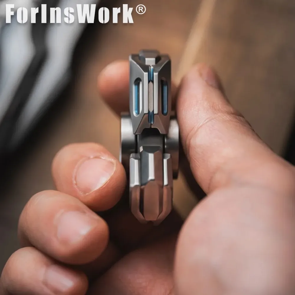 LAUTIE Bit09 チタンブルー フィジェットスピナー メカニカルスタイル ストレス解消おもちゃ 無制限 オフィスデスクガジェット