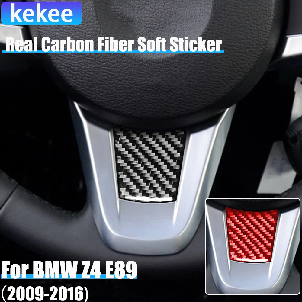 

Real Carbon Fiber Car Accessories Driver Wheel Chin Cover Soft Sticker For BMW Z4 E89 2009 2010 2011 2012 2013 2014 2015 2016