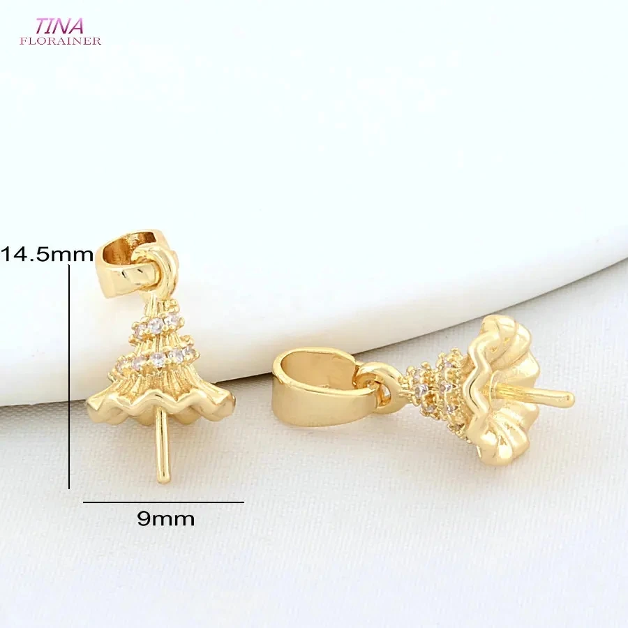Wholesale 18K Gold Plated Pendant Pinch Clip Bails with Solder-On Pendant Bail For DIY Crystal Agate Jewelry Making Findings