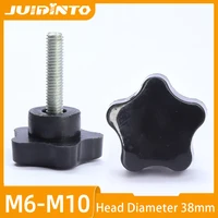 JUIDINTO 1-2 uds tornillo de pulgar de cabeza de cinco estrellas M6 M8 M10 Torx mango de mano rosca tornillos de estrella perilla de sujeción tornillo de máquina