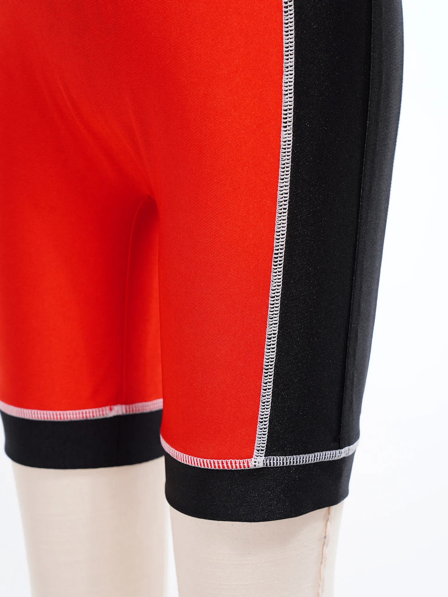 Kids Girls Wrestling Singlet Color Block Gymnastic Jumpsuit Sleeveless Thigh Length Bodysuit for Cycling Sports Workout Exercise