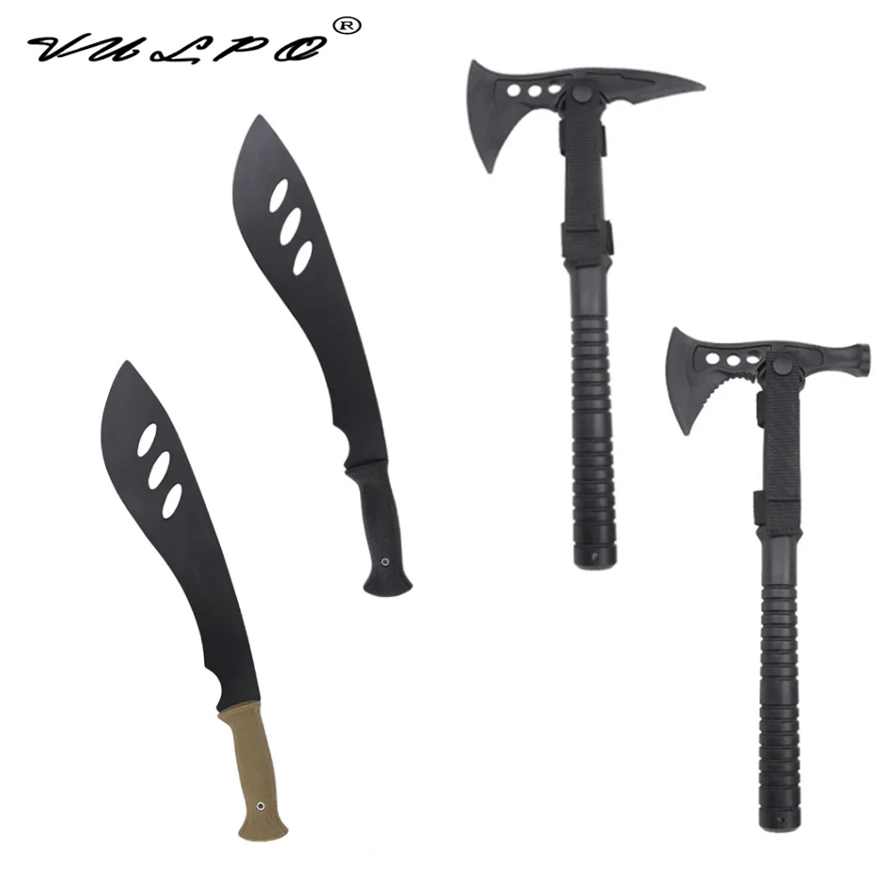 VULPO Tactical Hunting Training Knife Axe Cosplay Model Toy Knife Axe Film Props Soft Plastic Rubber Knife