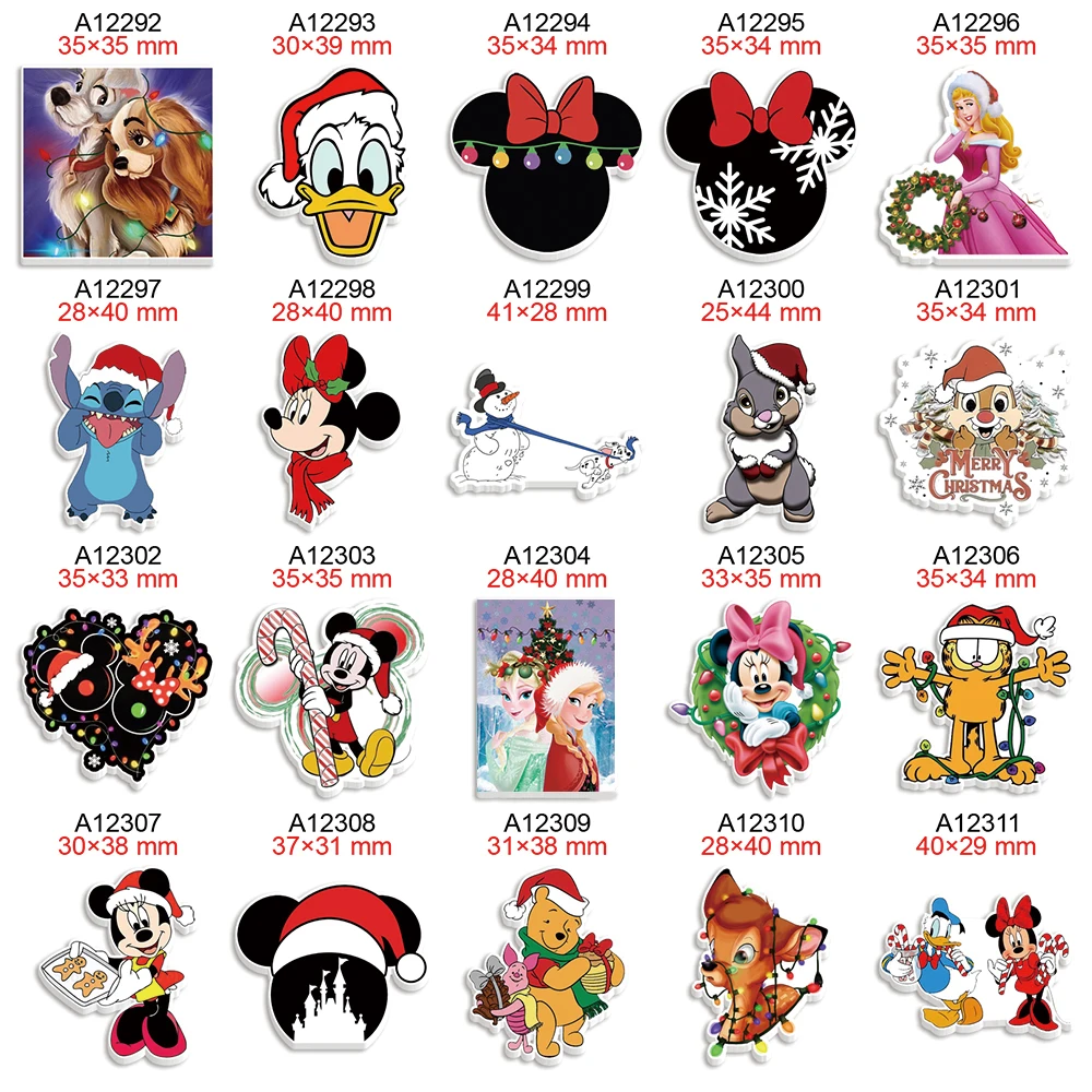 

Disney Cartoon Christmas Decoration Planar Resin Flatback for Hairbows DIY Craft Supplies Handmade Material Decoration 30pcs/lot