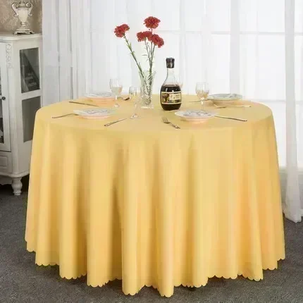 

2024 New Table cloth polyester tablecloth round table cloth circular solid white