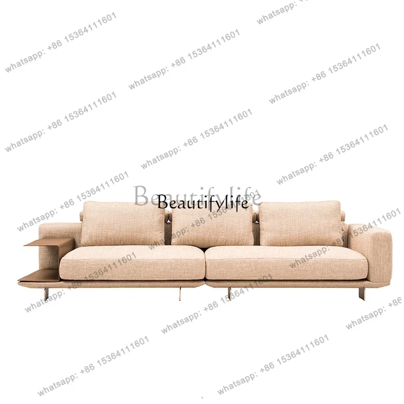 

FG28*Italian minimalist cotton and linen fabric sofa straight row designer living room high sense light luxury