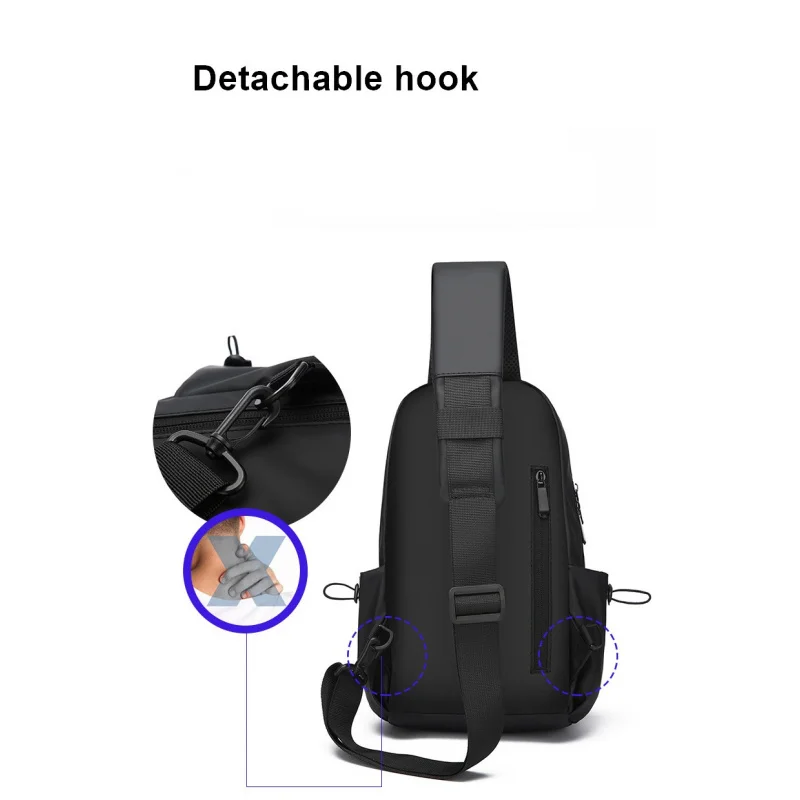 กระเป๋าคาดหน้าอกกันน้ําผู้ชาย Oxford Casual แฟชั่นกระเป๋าสะพายข้างแนวทแยงสีเรียบง่าย