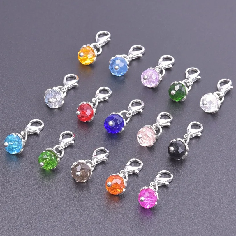 5pcs color Pearl Knitting Crochet Locking Stitch Markers Zinc Alloy Antique Silver Color Mixed Color Knit Needlework Accessories