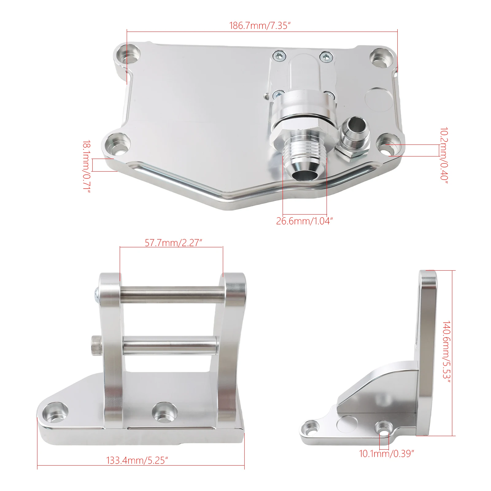 Aluminum Billet Electric Water Plate Conversion Kit  for K20 K24 with Alternator Brackets Fittings