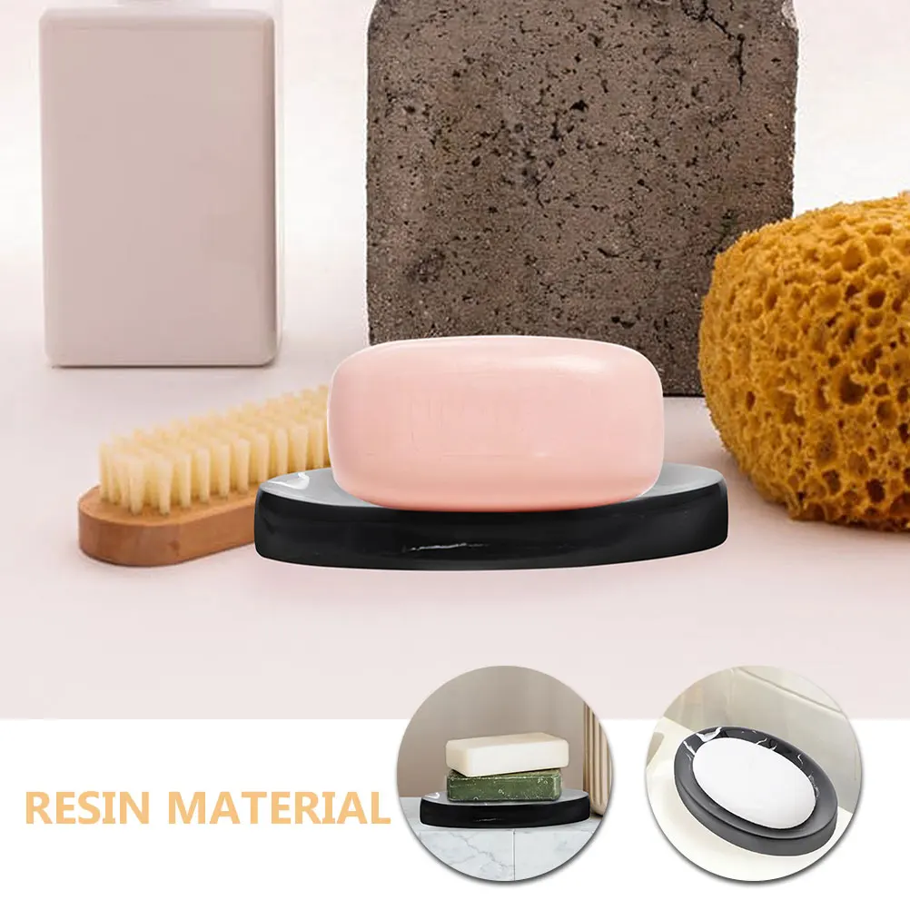 

2pcs Marble Pattern Dish Resin Reusable Wear-Resistant Soap Holder For Bathroom Shower Kitchen Tabletop Household Portable Soap