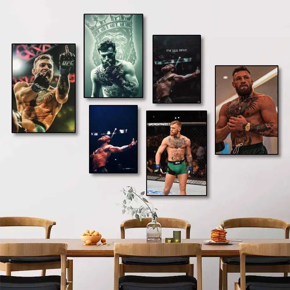 Impresión en papel de UFC Conor McGregor para decoración del hogar, sala de estar, dormitorio, entrada, bar, cafetería, pintura artística.