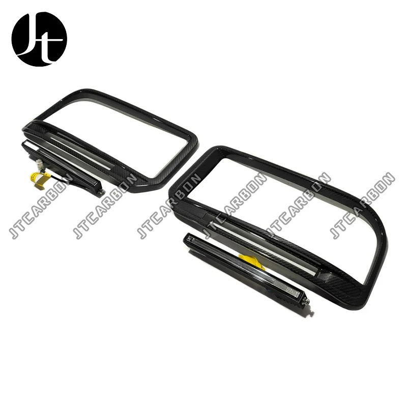 Used for Mercedes Benz G-Class W464 G900 dry carbon fiber rocket style front bumper lampshade with LED fog light frame body kit
