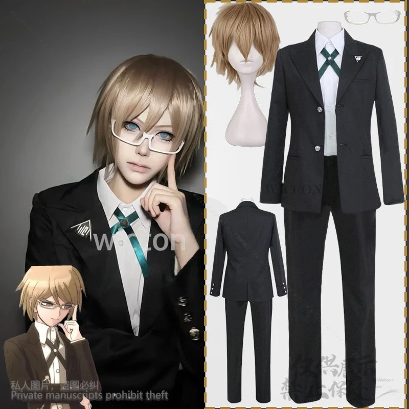 

Togami Byakuya Косплей Аниме Danganronpaaa Коричневый Короткий Парик Школьная Форма Куртка Рубашка Брюки Хэллоуин Вечеринка Ролевая Игра Индивидуальные