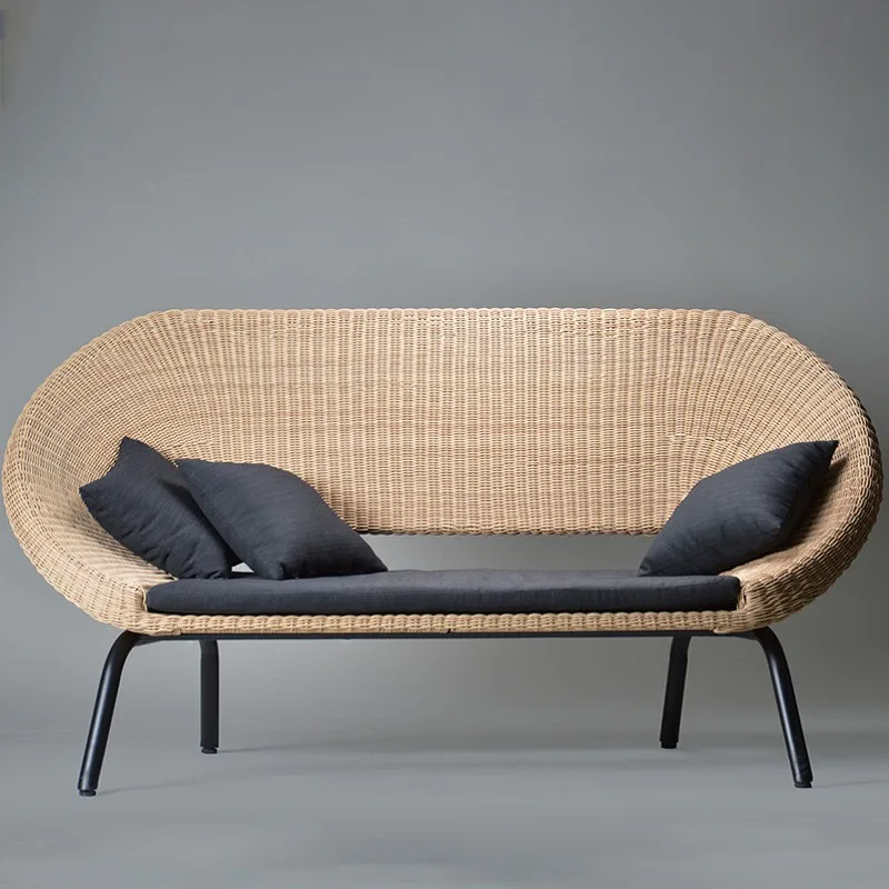 Balcony sofa  art courtyard rattan chair, outdoor  sofa combination  sofa coffee table, outdoor scenic spot