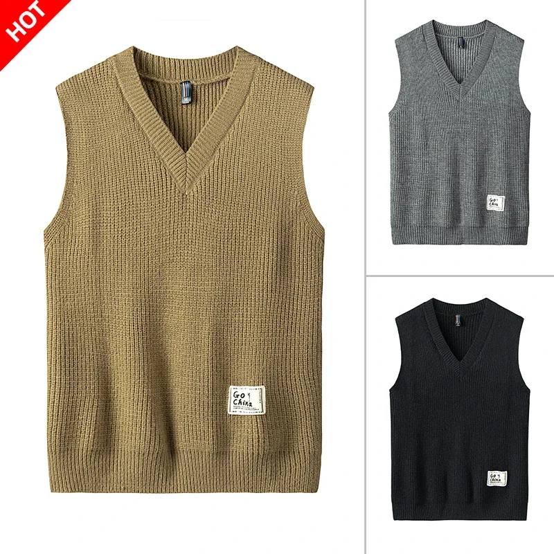 

Casual Sleeveless Vest Waistcoat Lightweight Windproof Jacket Bottom Clothing Basic Warm Coat Men Fashion Loose V Neck Outerwear
