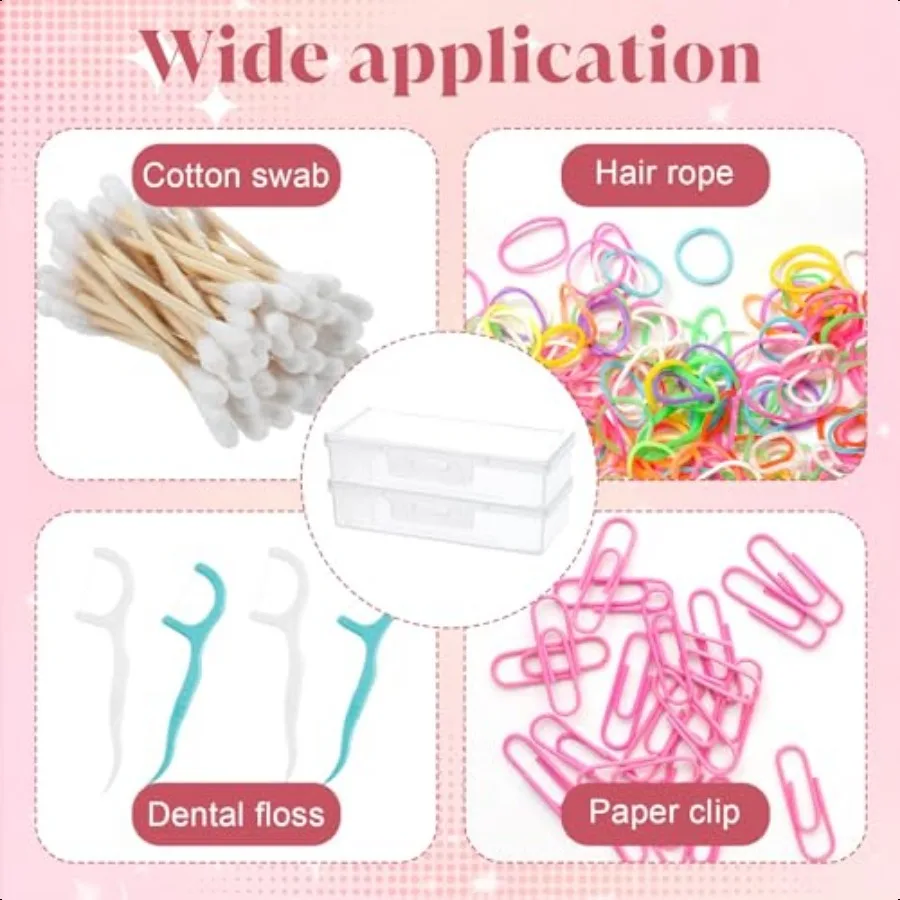 2 STUKS Wattenstaafje Houder voor Reizen Floss Picks Case Doorzichtige Plastic Wattenschijfje Houder Draagbare Kleine Tandzijde Houders Reizen