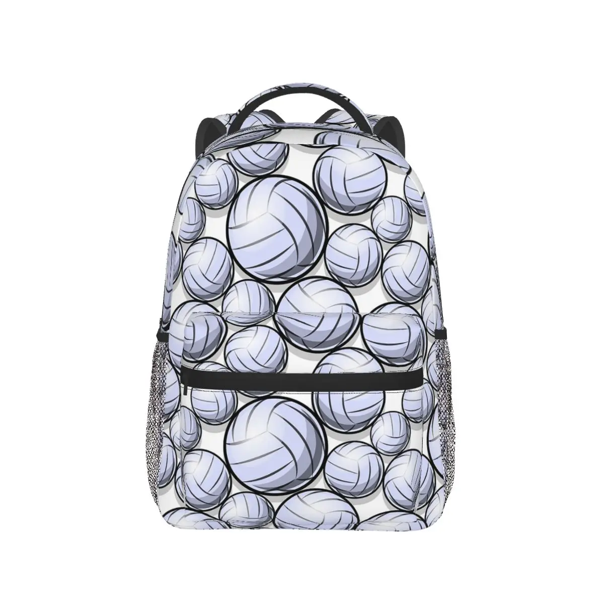 

White Volleyball Pattern Backpack Hot Sale Daypack Large Capacity Kids BookBag School Bag Shoulder Bags for Men Women