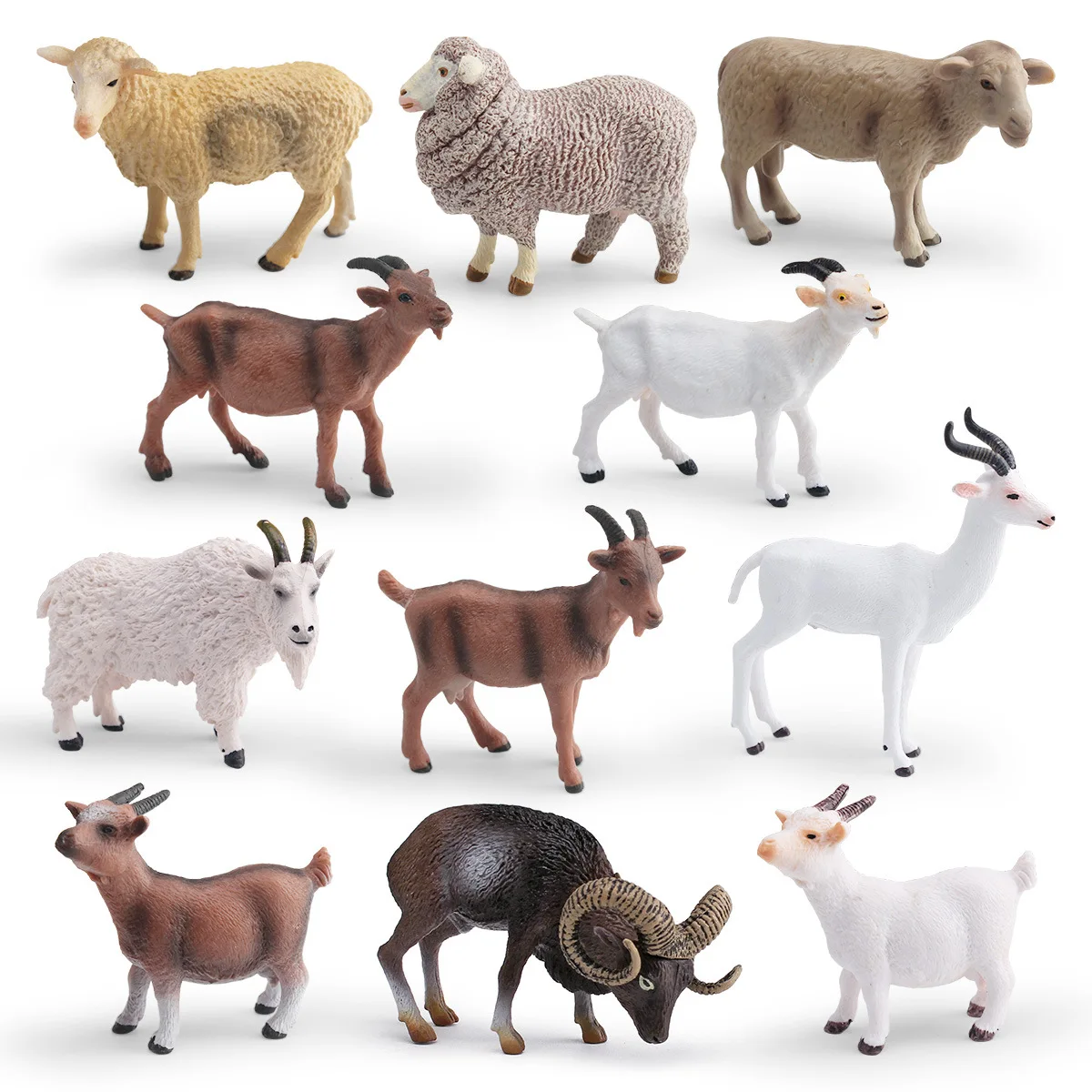 Cross-Border Simulation Animal Model Kids Cognitive Toys Scene Decoration Beautiful Lamb Mother Sheep Kids Learning Toys