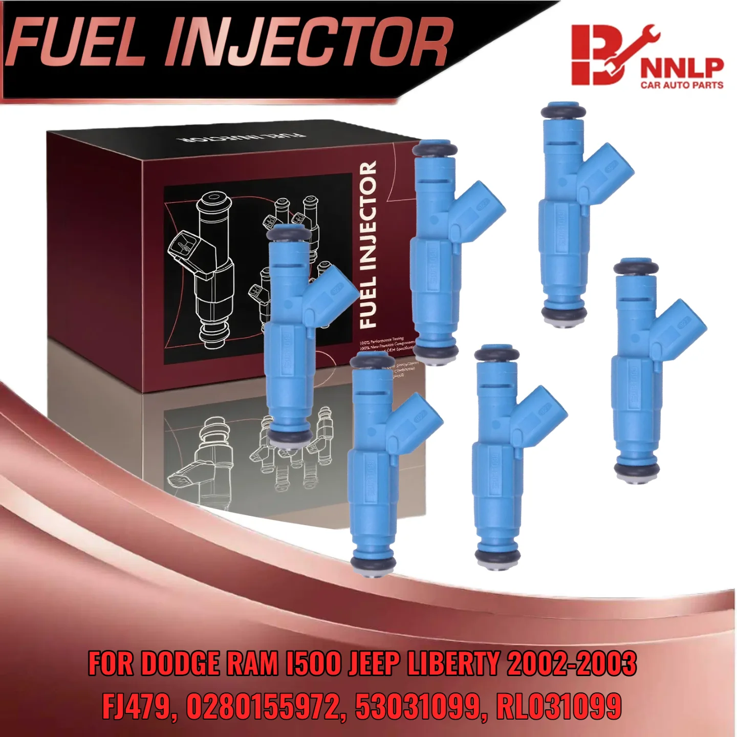 

Set of 6 Fuel Injector for Dodge Ram 1500 for Jeep Liberty 2002 2003 V6 3 7L 3 9L FJ479 0280155972