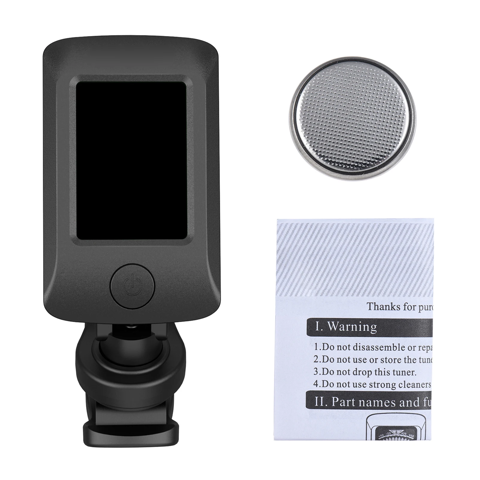 AT-07 sintonizador electrónico Digital con Clip pantalla LCD para guitarra bajo cromático ukelele C/D afinador de instrumentos de cuerda de violín