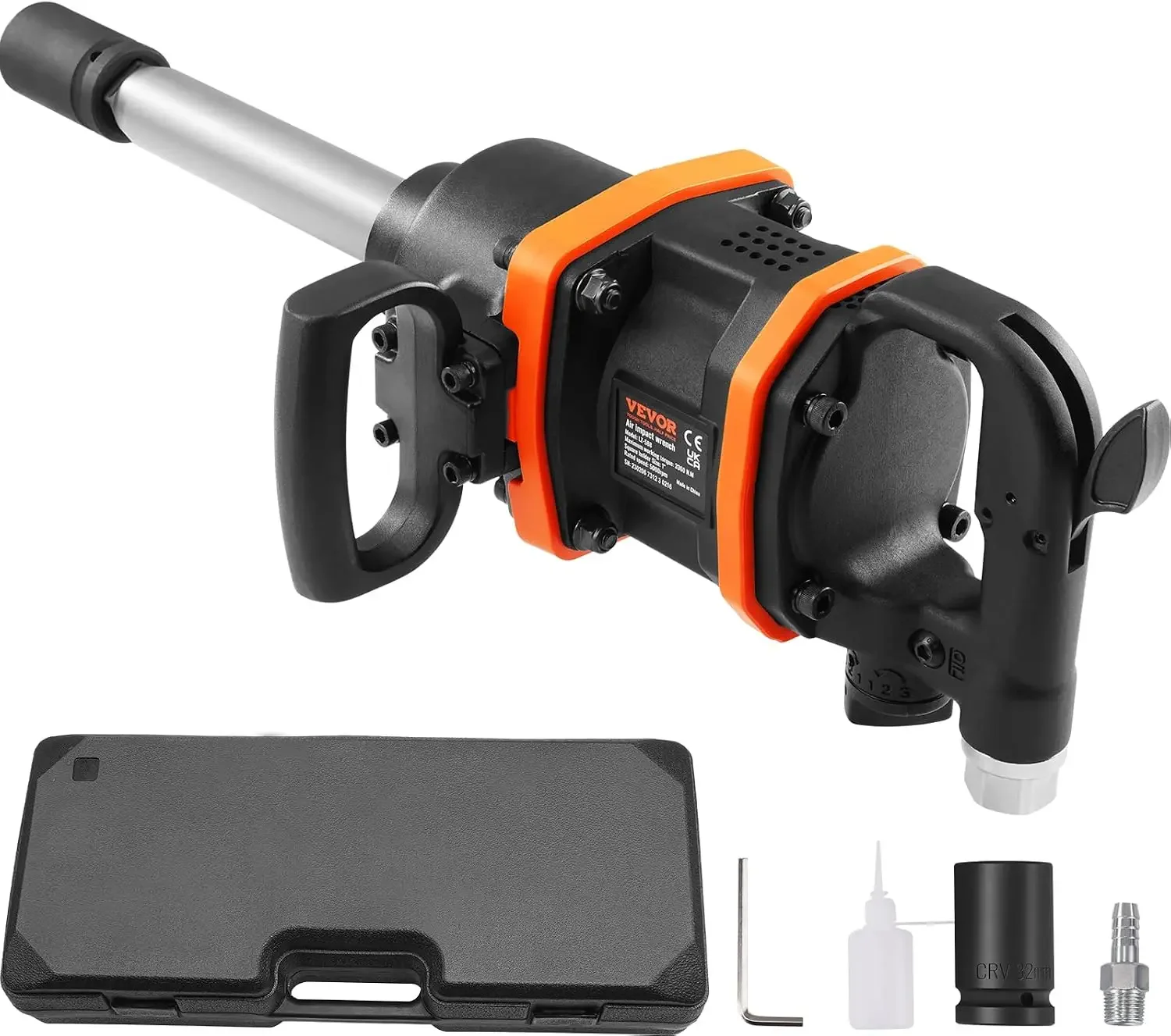 1 Inch Air Impact Wrench Up to 3160 ft-lbs High Reverse Torque Output Pneumatic Impact Gun with 8 Inch Extended Anvil