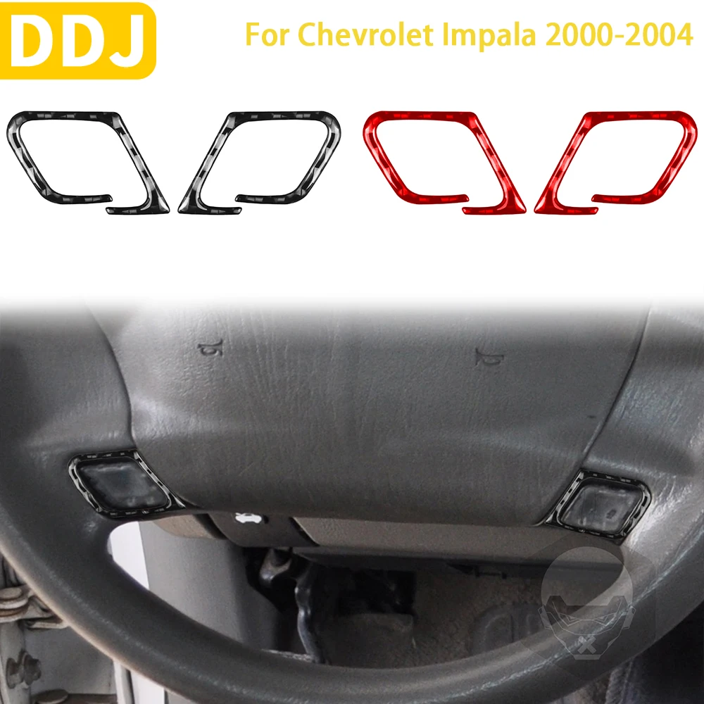 

For Chevrolet Impala 2000 2001 2002 2003 2004 Accessories Carbon Fiber Car Interior Steering Wheel Button Frame Trim Sticker