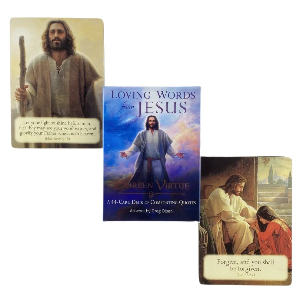 Palavras amorosas de jesus oracle cartas um 44 tarô inglês visões adivinhação baralho borad jogando jogos 10.4*7.3cm