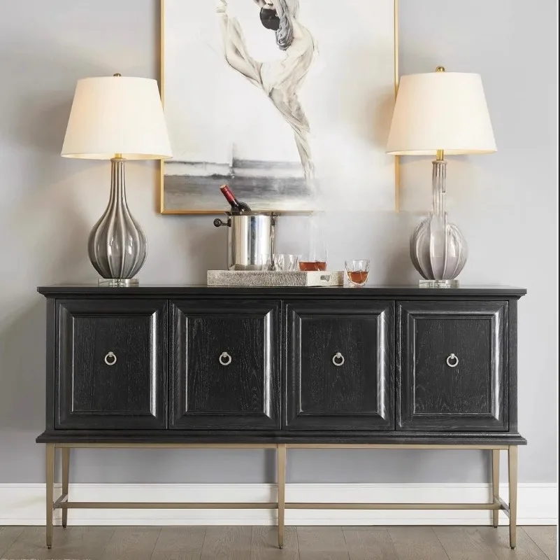 Шкаф для гостиной, светлый роскошный американский шкафчик из цельного дерева, королевский дуб, обеденный боковой шкаф, металлический шкаф для хранения в скандинавском стиле