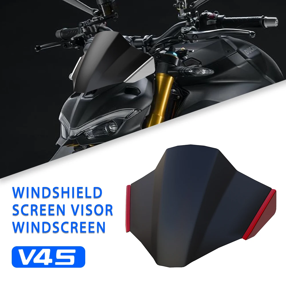 

Motorcycle Accessories For Ducati Street-fighter V4 S V4S 2020 2021 2022 2023 2024 Windshield Fairing Windscreen Screen Visor