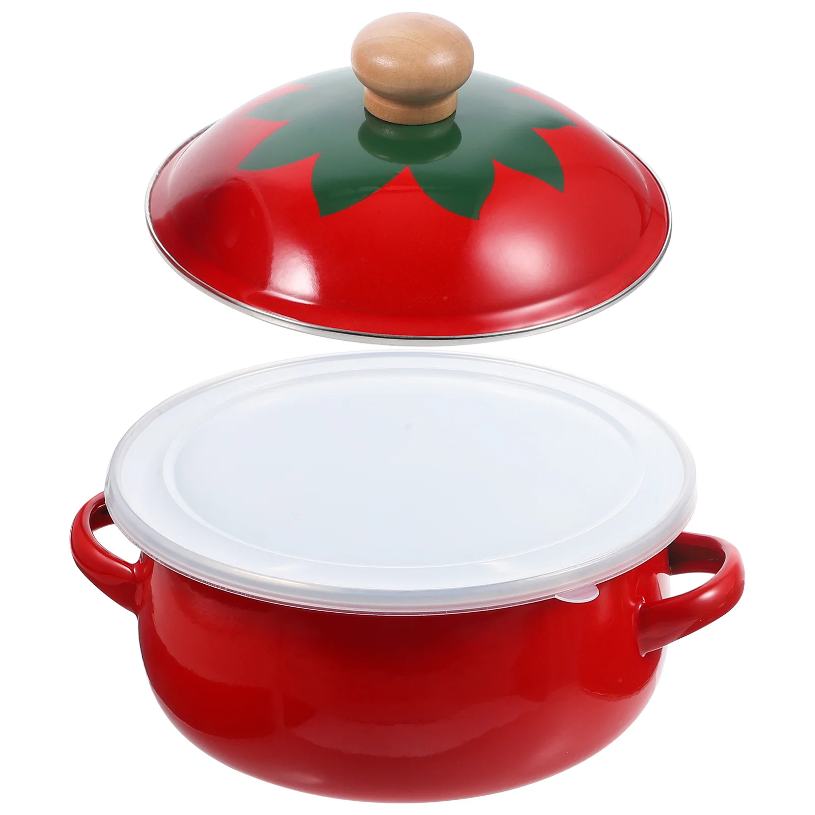 

Enamel Pot 18cm Retro Soup Pan Wear Resistant Cooking Utensils Portable Stock Stew Pots Tomatoes Noodles Easy Clean