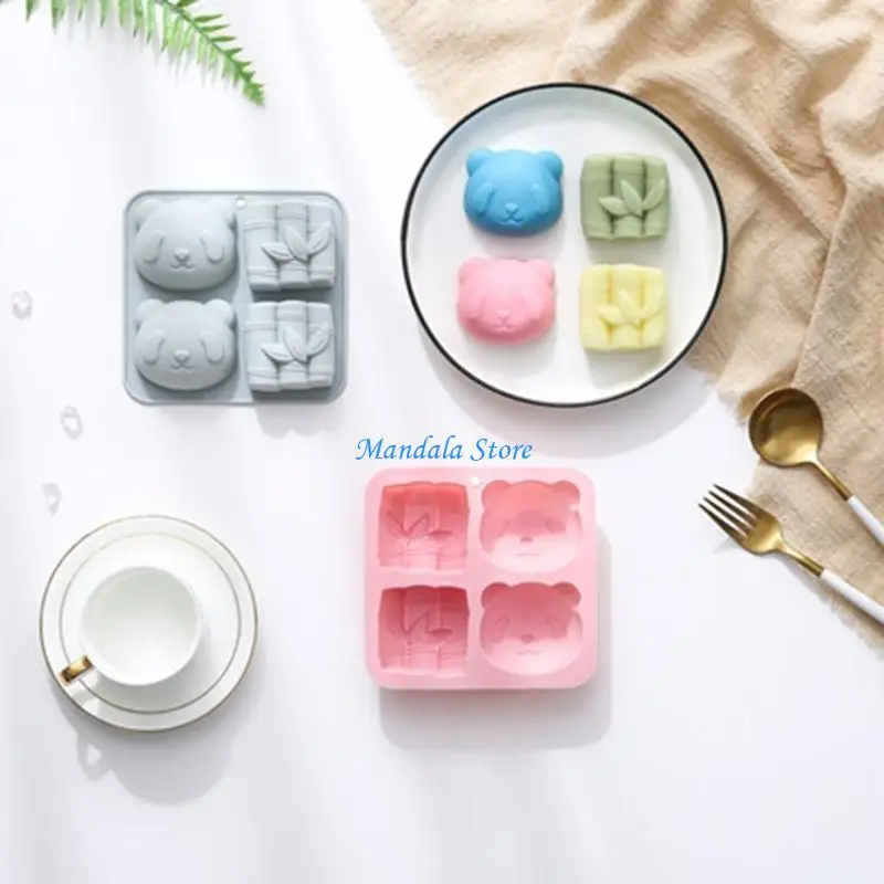 

U2JC Panda Bamboo Silicone Mold Chocolate Fondant Mold Baking Tool Nonstick