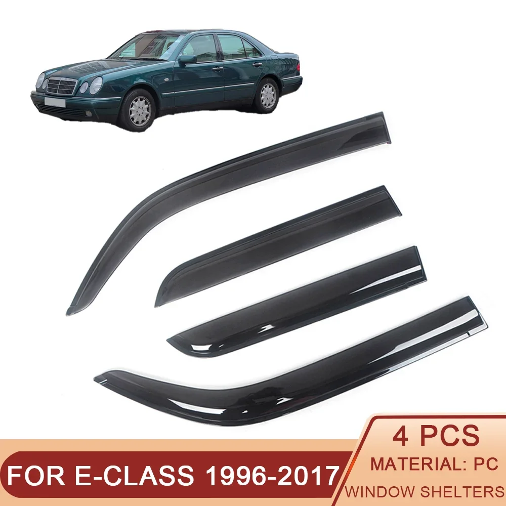 

For Mercedes-Benz E-Class W210 W211 W212 1996-2017 Auto Black Tinted Car Side Window Visor Guard Vent Awning Shelters Rain Guard