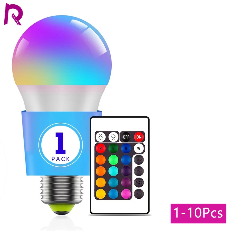 1-10 pz LED RGB Lampadina Telecomando Lampade Multicolor AC220V E27 Dimmerabile Lampada Bombilla Soggiorno Casa Luminair per la casa